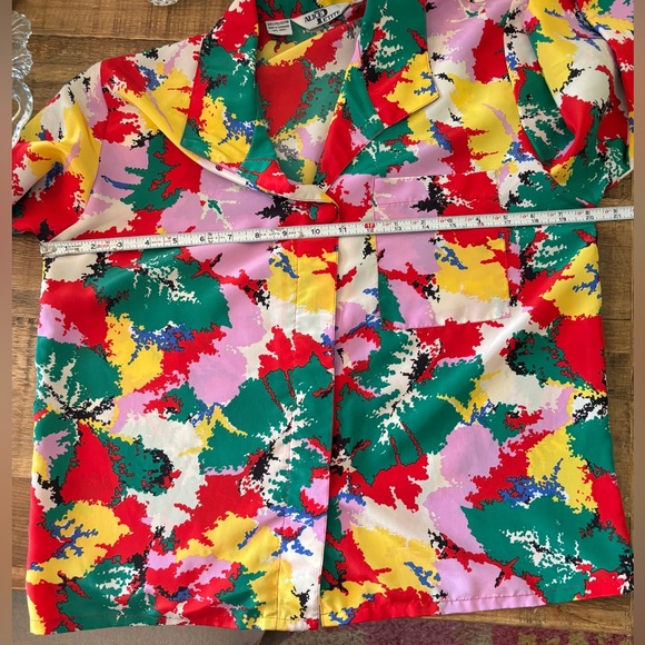 Vintage Alice Long Sleeve Abstract Blouse. Women’s Sz-10P. Colorful EUC - Picture 6 of 10